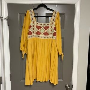 Smocked, Crochet detail dress